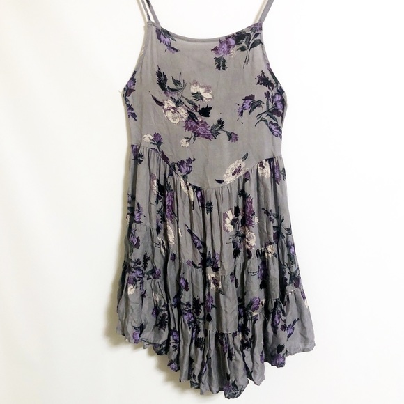 Free People Dresses & Skirts - Free People Purple Floral Trapeze Dress